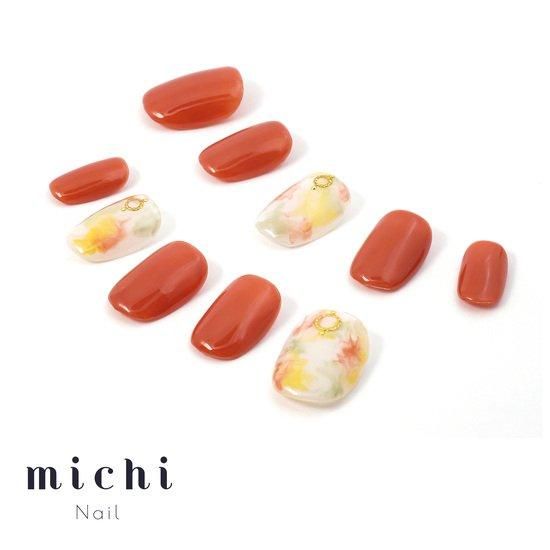春色オレンジニュアンスネイル- ネイルチップ専門店ミチネイル