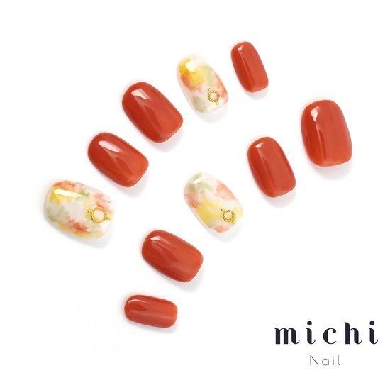 春色オレンジニュアンスネイル- ネイルチップ専門店ミチネイル
