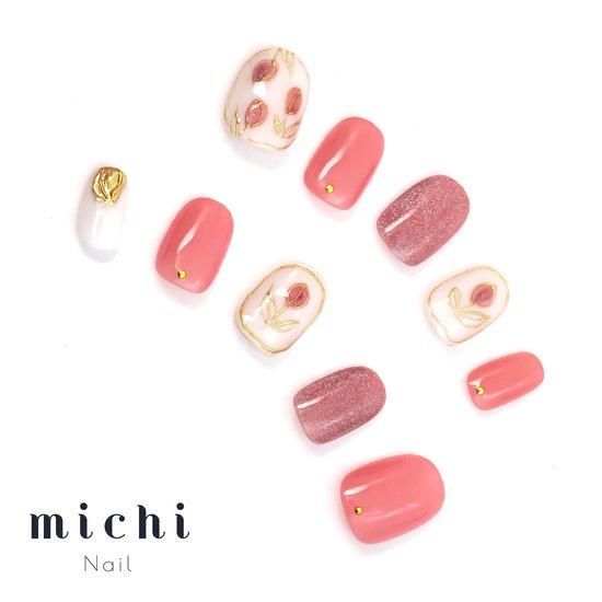 コーラルチューリップネイル- ネイルチップ専門店ミチネイル