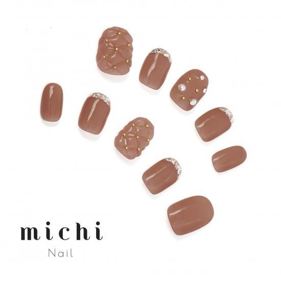 ガラスフレンチ×キルティングネイル- ネイルチップ専門店ミチネイル