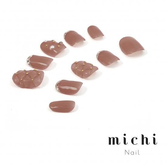 ガラスフレンチ×キルティングネイル- ネイルチップ専門店ミチネイル