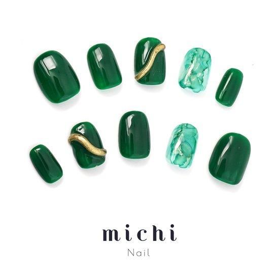 【サイズオーダー】ニュアンスネイル　ネイルチップ　くすみグリーン サイズオーダー制】 くすみカラーのニュアンスネイル グリーン