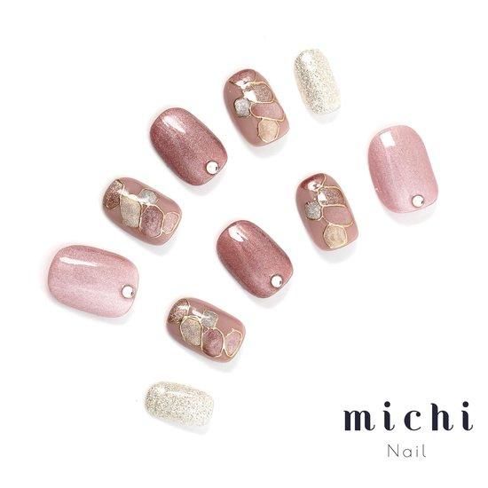 シックなきらきらタイルネイル- ネイルチップ専門店ミチネイル