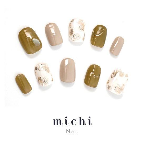 オータムミラーフラワーネイル- ネイルチップ専門店ミチネイル