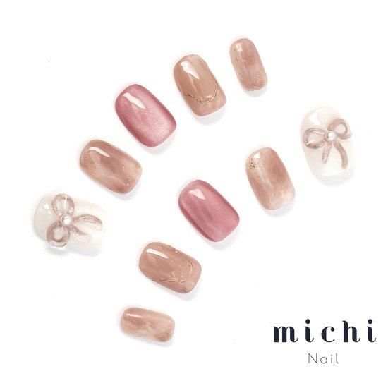 ぷっくりリボンネイル- ネイルチップ専門店ミチネイル