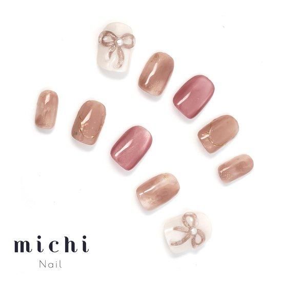 ぷっくりリボンネイル- ネイルチップ専門店ミチネイル