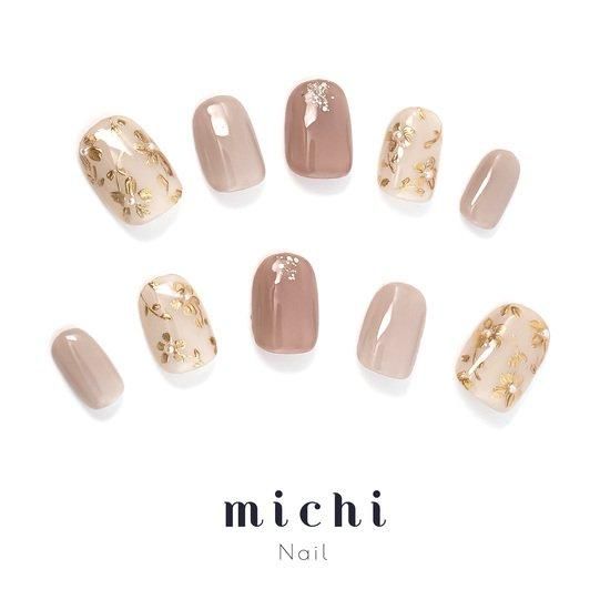 シックなボタニカルミラーネイル- ネイルチップ専門店ミチネイル