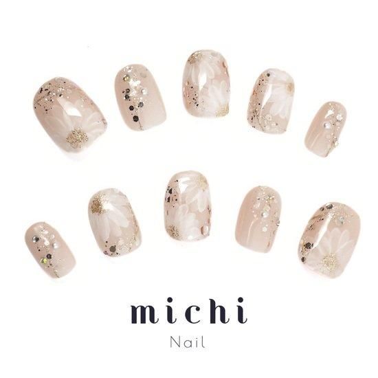 ホワイトダリア上品ネイル- ネイルチップ専門店ミチネイル