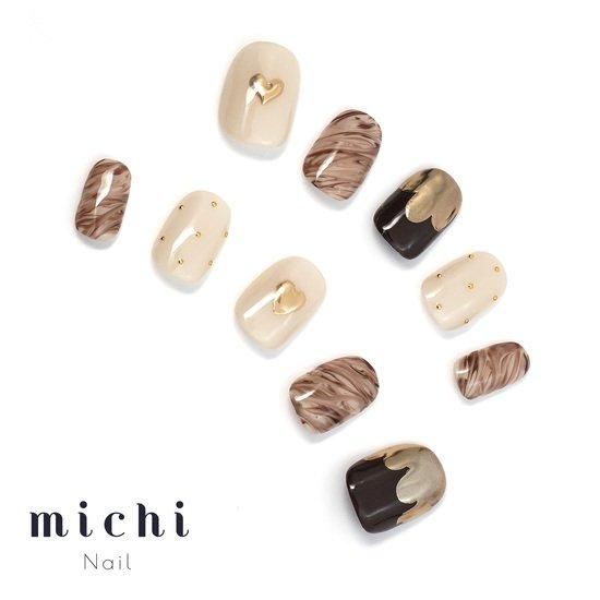 ハートチョコ ネイルチップ とろけるハートチョコネイル- ネイルチップ専門店ミチネイル