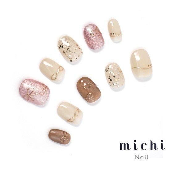 つぅ グリーンマグネットリボンネイルチップ グリーン 緑色 ラメ マグネット ネイルチップ No,23 - emiru