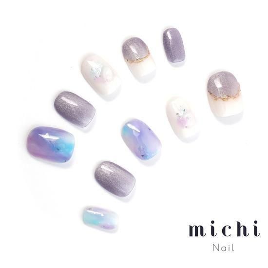 パープルマグネットニュアンスネイル- ネイルチップ専門店ミチネイル