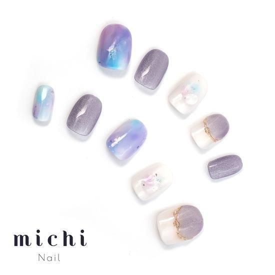 パープルマグネットニュアンスネイル- ネイルチップ専門店ミチネイル