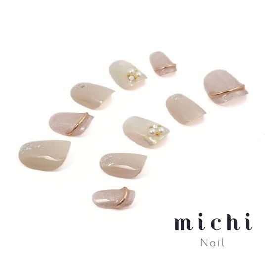 ミルキーニュアンス ネイルチップ ミルキーベージュのシンプルネイル- ネイルチップ専門店ミチネイル
