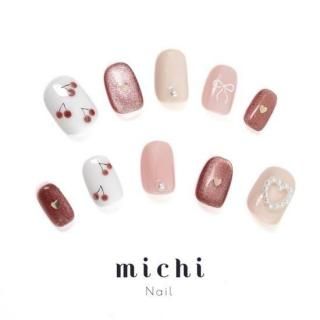 ネイルチップ オーダー さくらんぼ マグネット ガーリー フルーツ