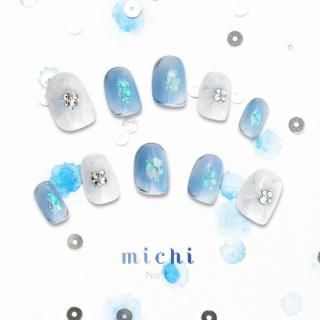 ミルキーオレンジのニュアンスネイル- ネイルチップ専門店ミチネイル