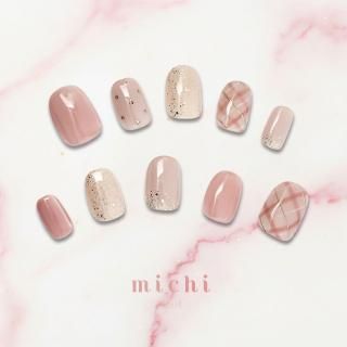 くすみカラーとシェルネイル- ネイルチップ専門店ミチネイル