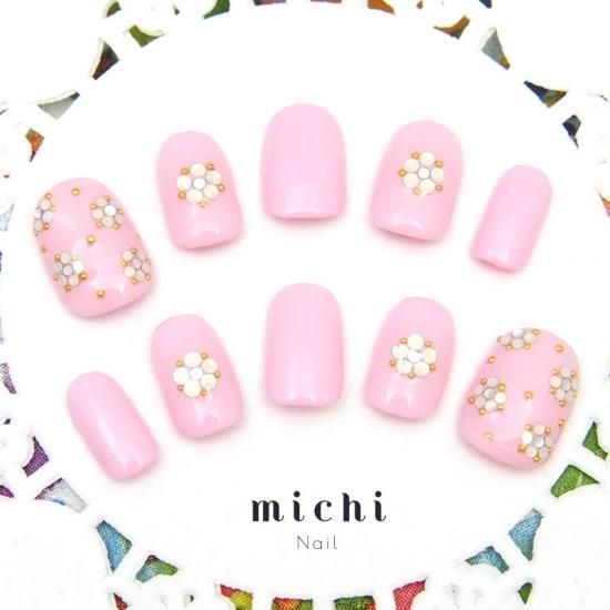 ひなのページ ネイルチップ ネイルチップ☆blanche☆桜ネイル ネイルチップ（つけ爪