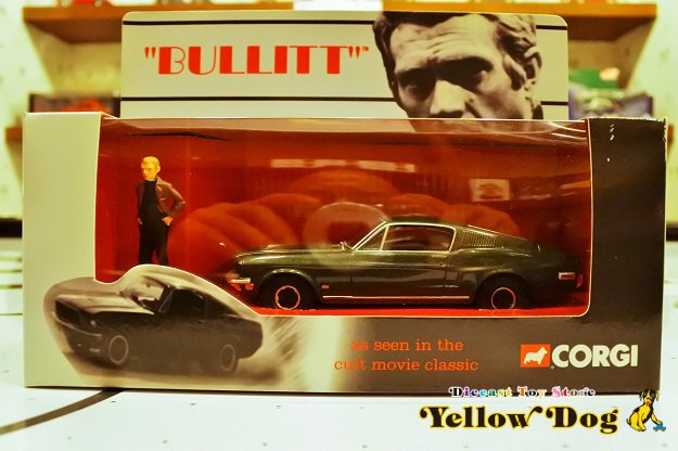 コーギー 1/36 スティーブ・マックイーン フィギュア ブリット 1968 フォード マスタング - Diecast Toy Store  Yellow Dog 【イエロードッグ】 ミニカー・おもちゃ・雑貨の店