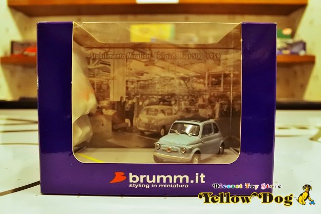 ブルム 1/43 フィアット 500 ジオラマ ライトブルー 1959 × 2 フィギュア (500 セット限定モデル) - Diecast Toy  Store Yellow Dog 【イエロードッグ】 ミニカー・おもちゃ・雑貨の店