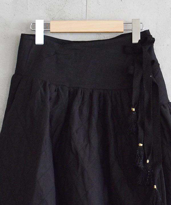 Khadhi Cotton Linen Quilting Skirt（ブラック）