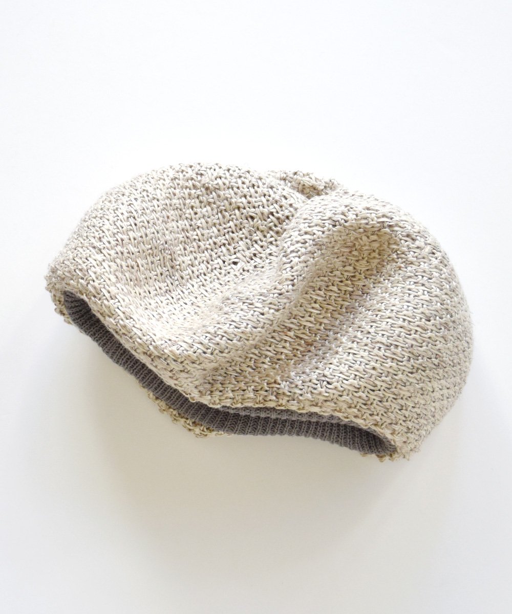 beret knitted linen<img class='new_mark_img2' src='https://img.shop-pro.jp/img/new/icons1.gif' style='border:none;display:inline;margin:0px;padding:0px;width:auto;' />