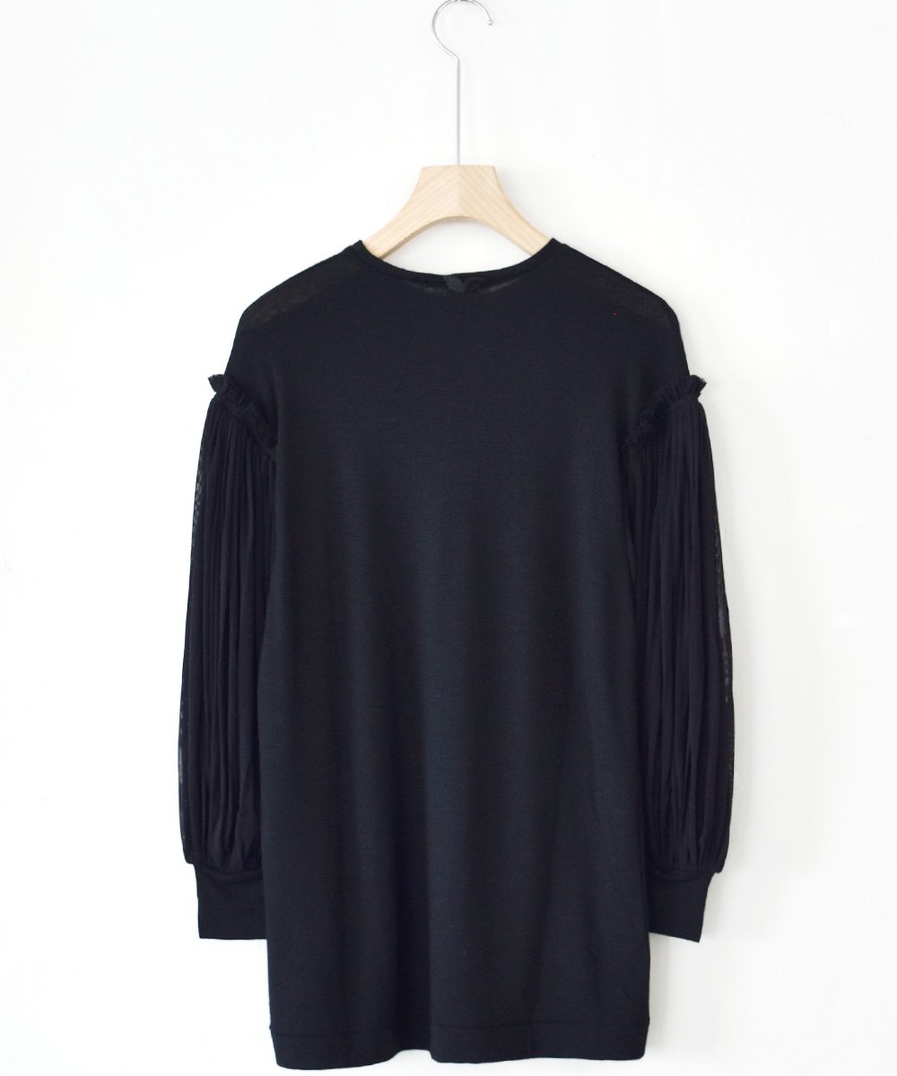 Wool Jersey T-shirts With Mesh Sleeves（ブラック） 