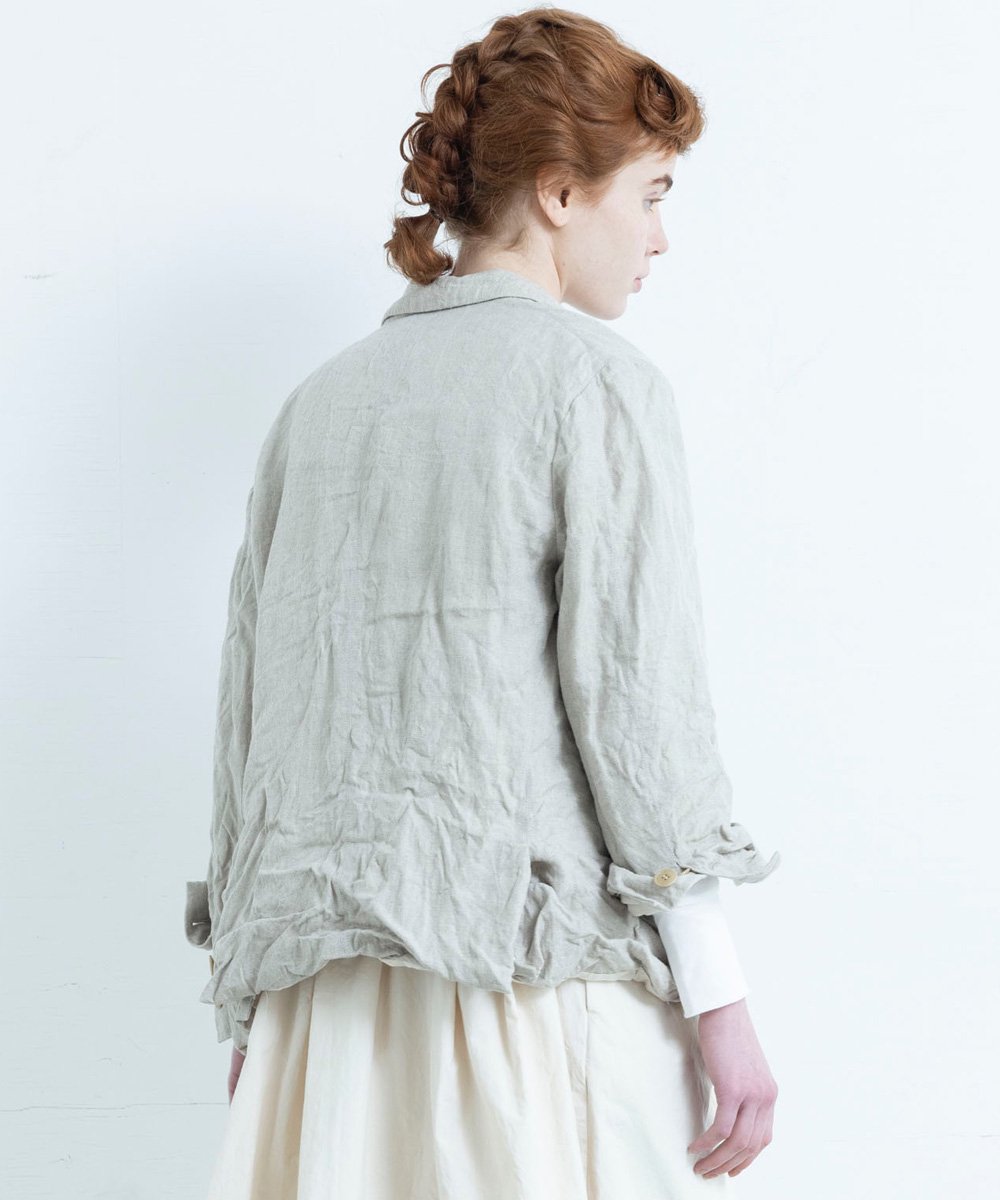 TWILL LINEN CLASSICAL JACKET（ダークベージュ）<img class='new_mark_img2' src='https://img.shop-pro.jp/img/new/icons1.gif' style='border:none;display:inline;margin:0px;padding:0px;width:auto;' />
