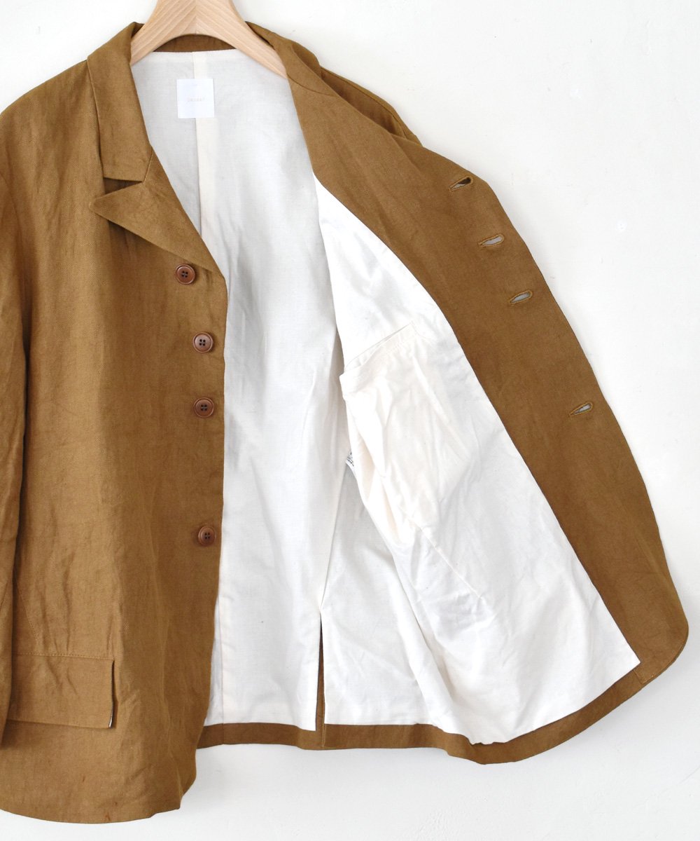 TWILL LINEN CLASSICAL JACKET（ダークベージュ）<img class='new_mark_img2' src='https://img.shop-pro.jp/img/new/icons1.gif' style='border:none;display:inline;margin:0px;padding:0px;width:auto;' />