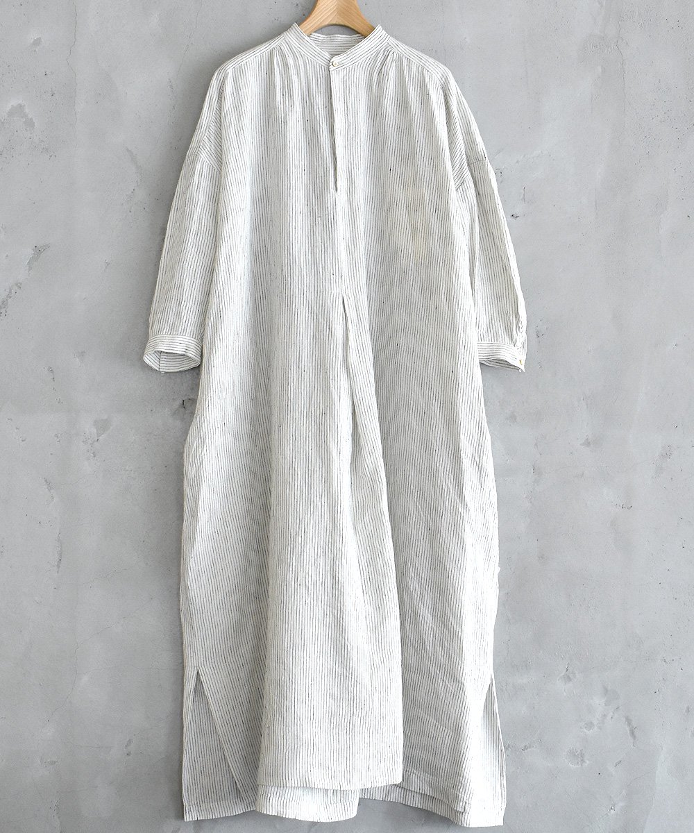 peasant dress II（showery / nude stripe）