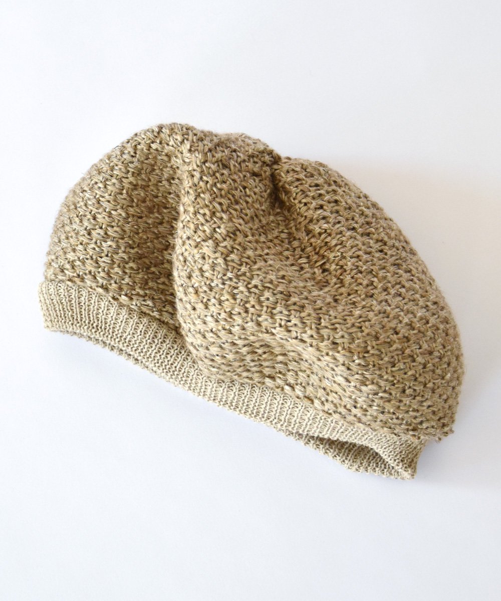 beret knitted linen - SUNNY CLOUDY RAINY（サニークラウディーレイニー）