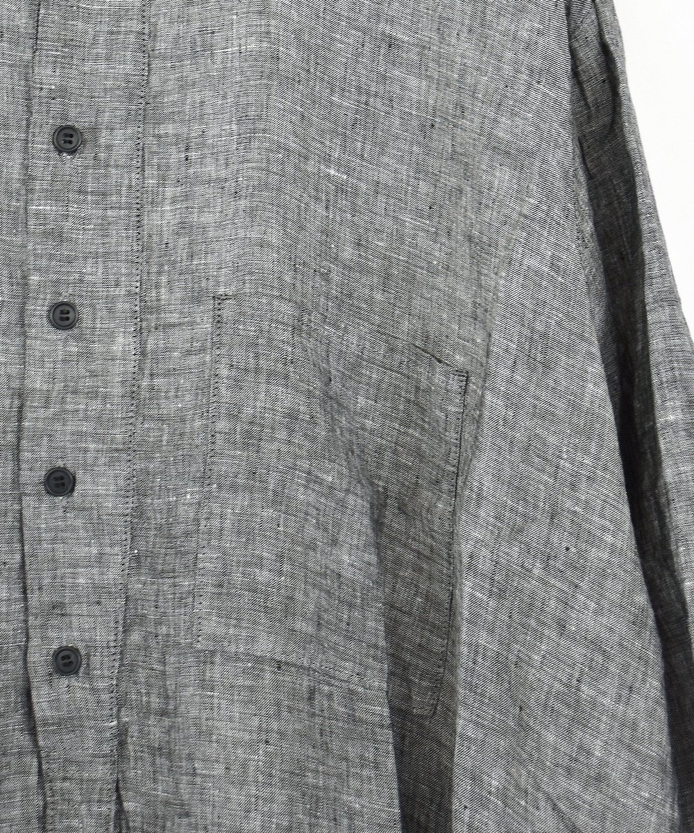 Linen Chambray カフタンロングシャツ（l.gray）