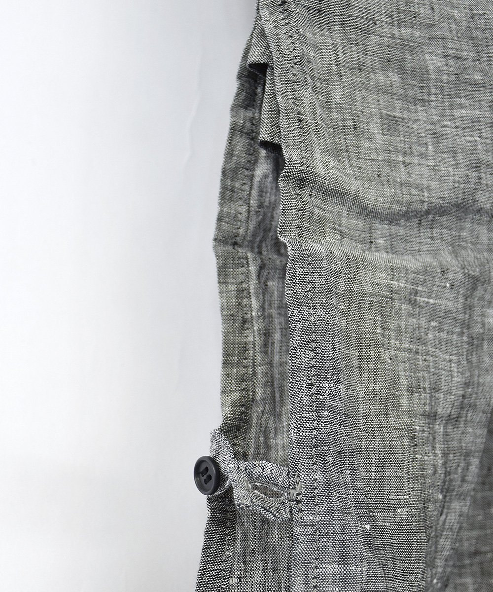 Linen Chambray カフタンロングシャツ（l.gray）