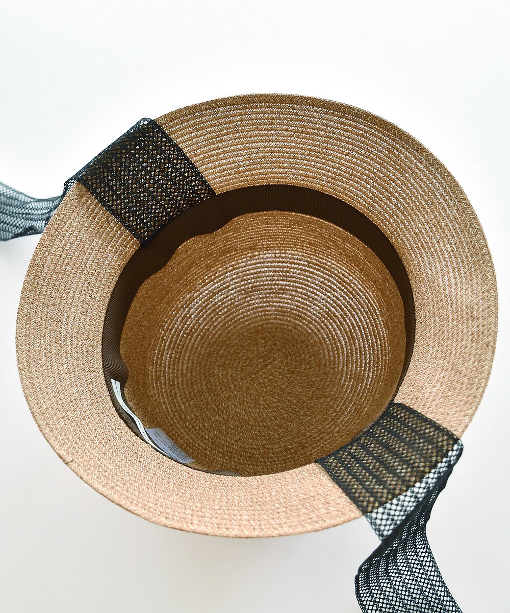 paper abaca bucket hat（bronze gold×blackリボン）<img class='new_mark_img2' src='https://img.shop-pro.jp/img/new/icons1.gif' style='border:none;display:inline;margin:0px;padding:0px;width:auto;' />