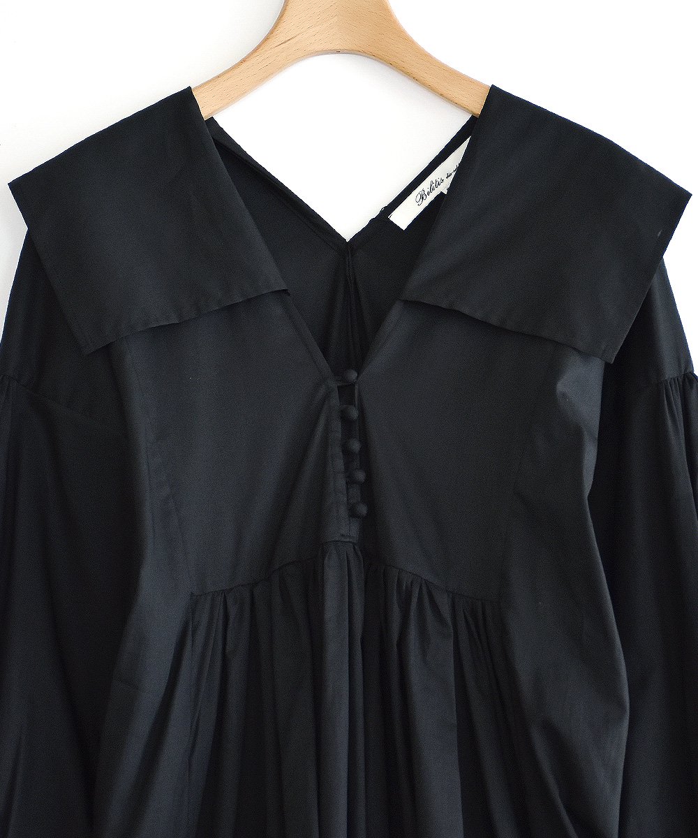 Cotton Smock Dress（ブラック）<img class='new_mark_img2' src='https://img.shop-pro.jp/img/new/icons1.gif' style='border:none;display:inline;margin:0px;padding:0px;width:auto;' />