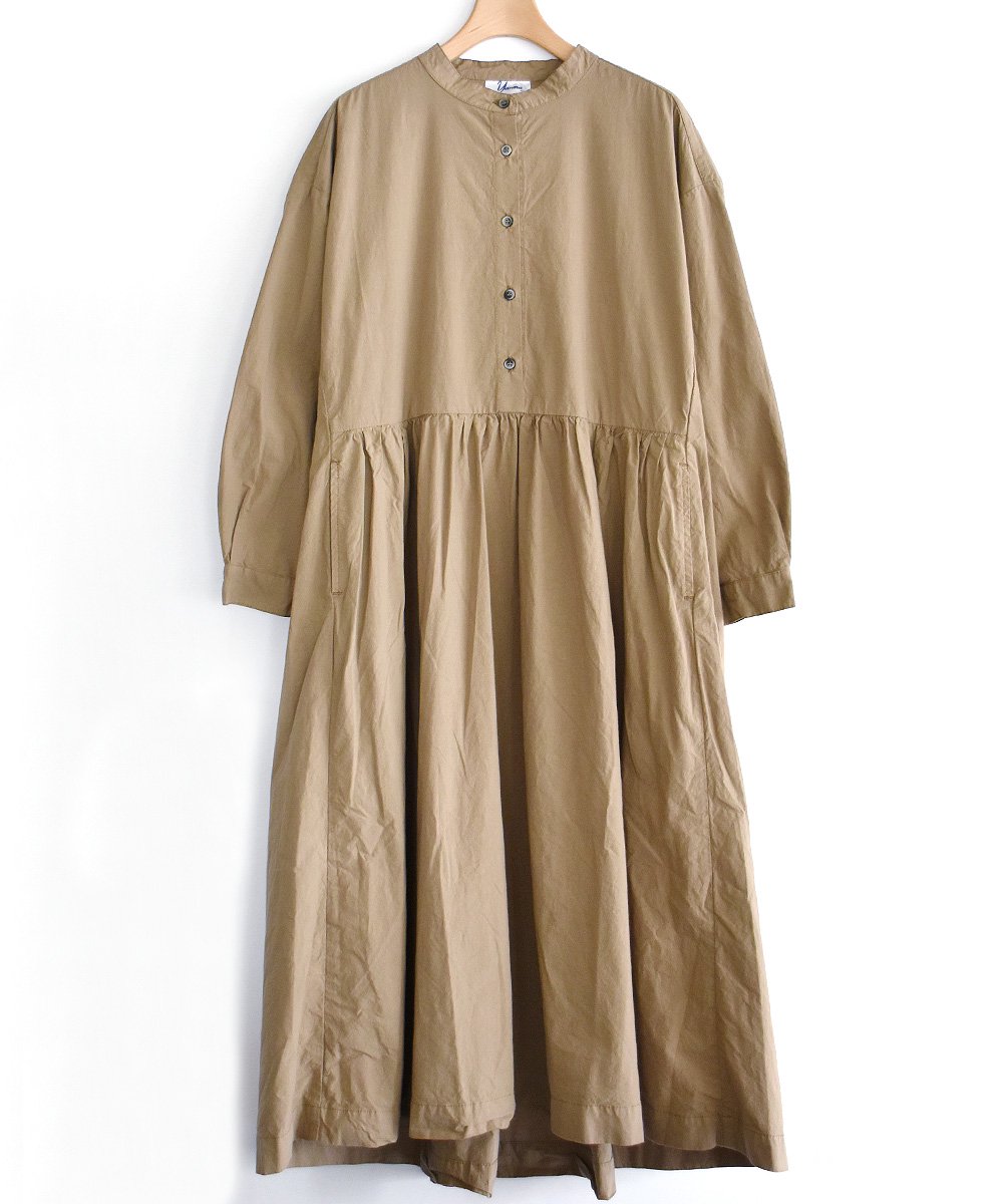 【SALE：30%off】Gathered Smock Dress（Khaki） - SUNNY CLOUDY RAINY（サニークラウディーレイニー）