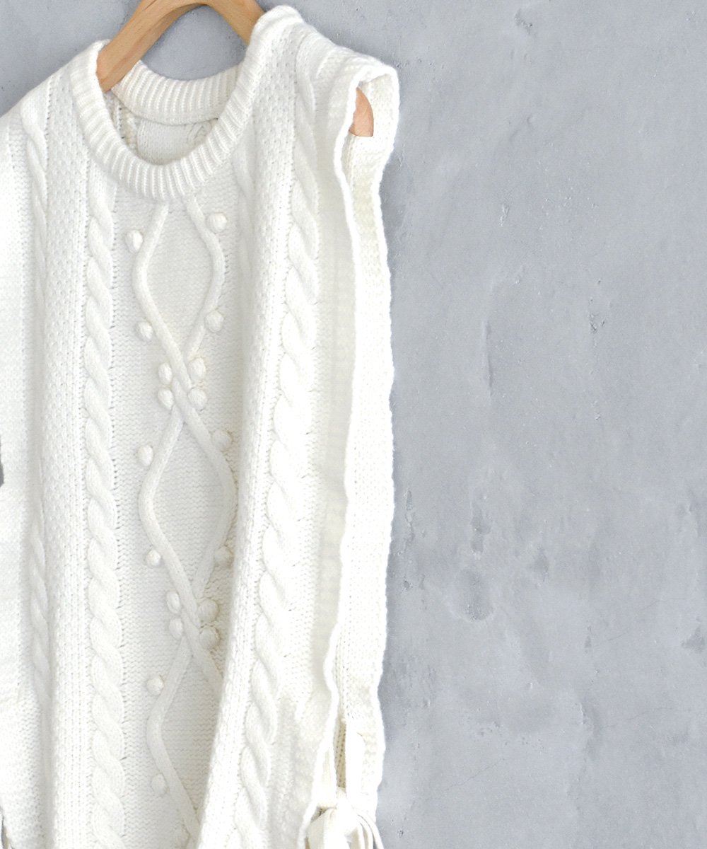ARAN KNIT STRING VEST（ミルク）<img class='new_mark_img2' src='https://img.shop-pro.jp/img/new/icons1.gif' style='border:none;display:inline;margin:0px;padding:0px;width:auto;' />