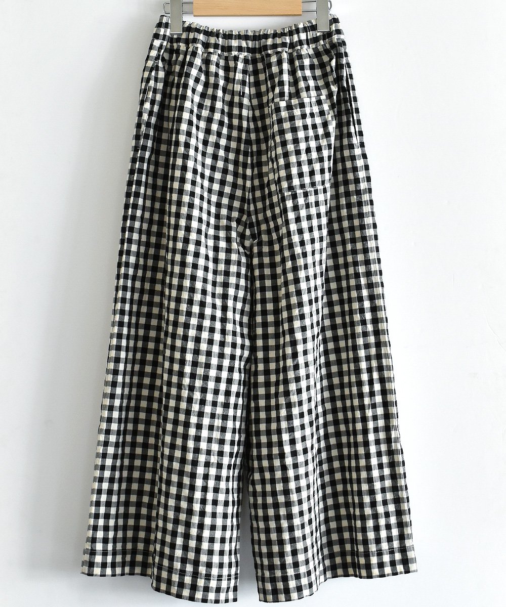 GINGHAM SIN ROOMY PANTS（アイボリー×ブラック）<img class='new_mark_img2' src='https://img.shop-pro.jp/img/new/icons1.gif' style='border:none;display:inline;margin:0px;padding:0px;width:auto;' />