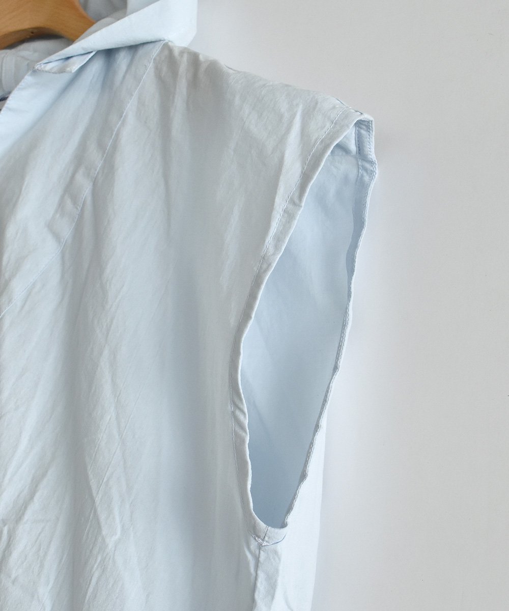Sleeveless Hooded Shirts DressPowder Blue <img class='new_mark_img2' src='https://img.shop-pro.jp/img/new/icons1.gif' style='border:none;display:inline;margin:0px;padding:0px;width:auto;' />