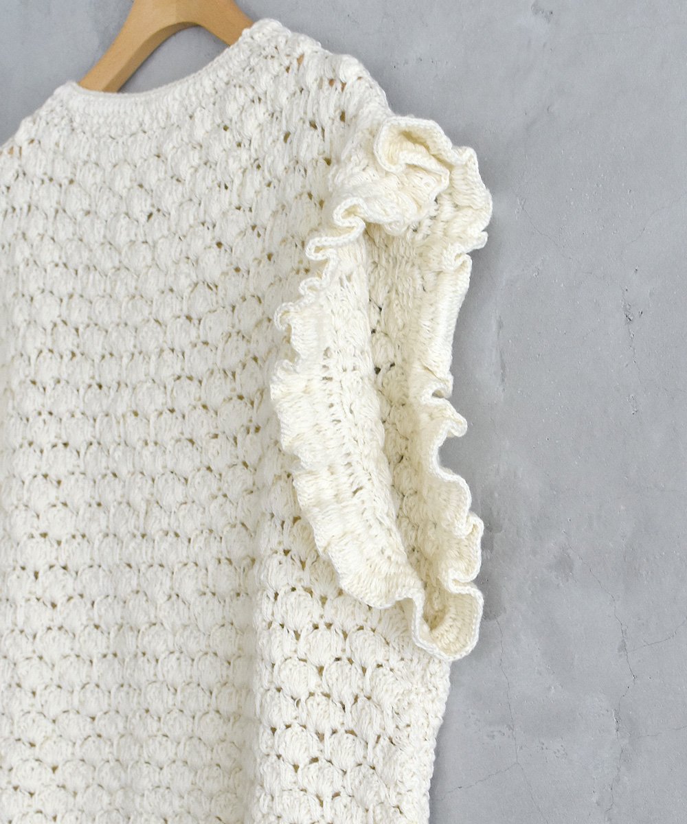 Hand Crochet GiletOff White<img class='new_mark_img2' src='https://img.shop-pro.jp/img/new/icons1.gif' style='border:none;display:inline;margin:0px;padding:0px;width:auto;' />