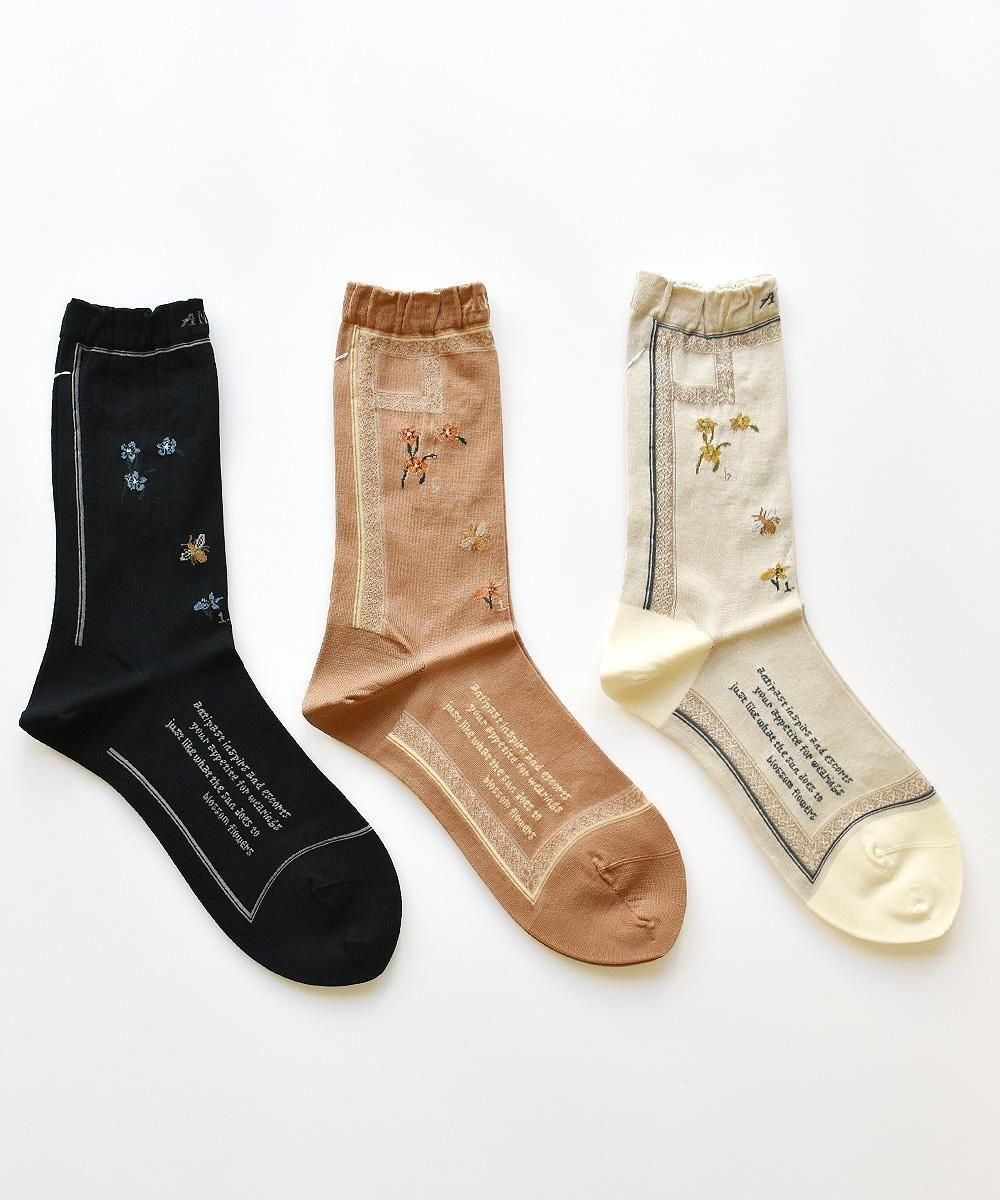 BOTANICAL XVI SOCKSBLACKCAMELIVORY<img class='new_mark_img2' src='https://img.shop-pro.jp/img/new/icons1.gif' style='border:none;display:inline;margin:0px;padding:0px;width:auto;' />