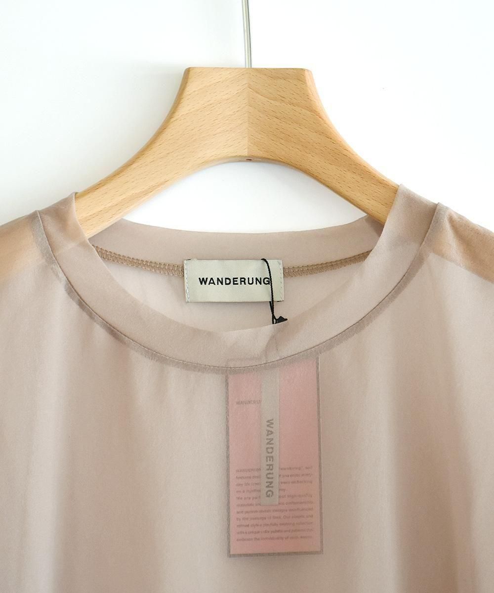 SALE：30%off】WANDERUNG / Sheer T-shirts（Beige） - SUNNY