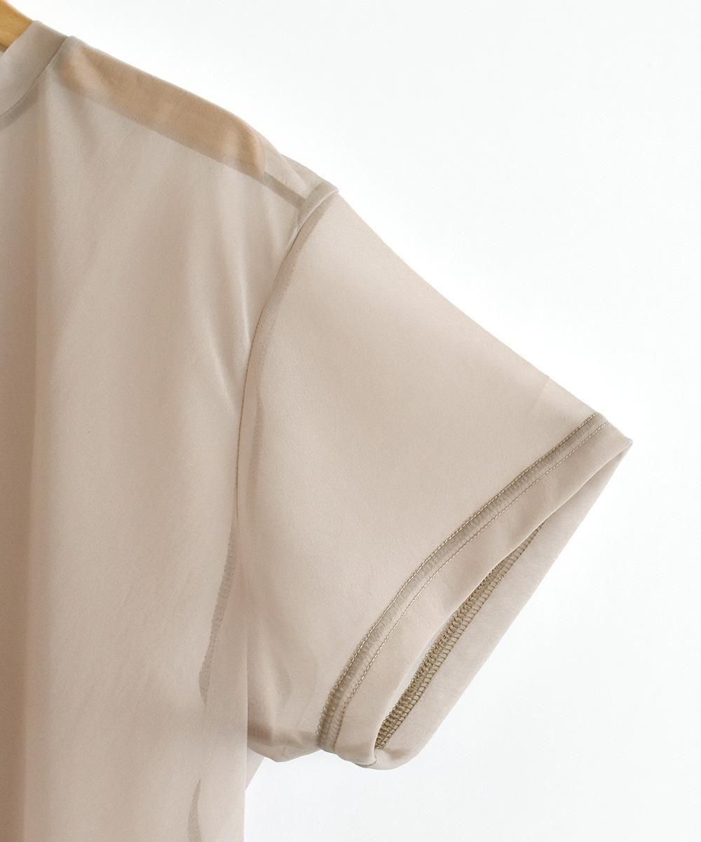 SALE：30%off】WANDERUNG / Sheer T-shirts（Beige） - SUNNY