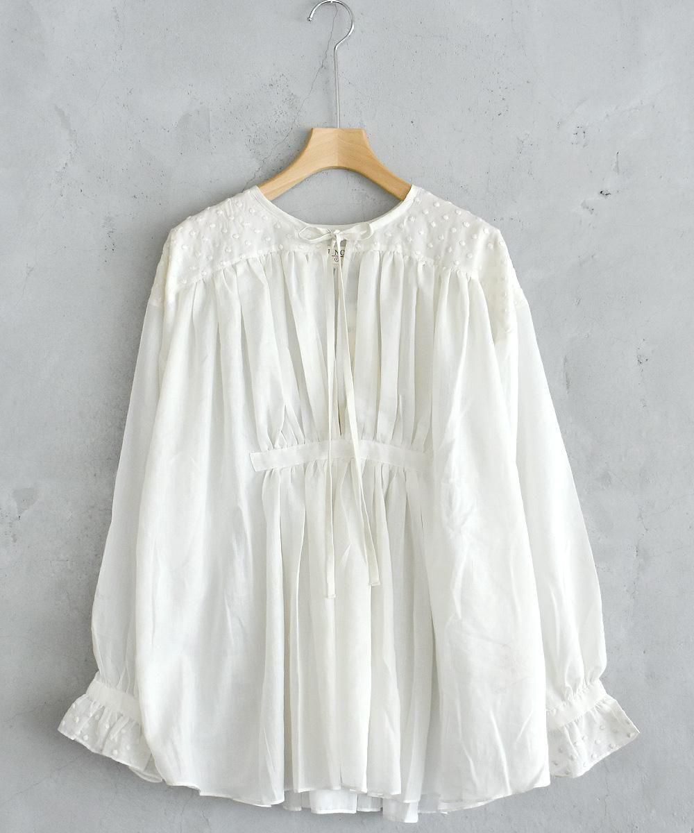 COTTON SILK KHADI GATHER BLOUSE コットンシルク