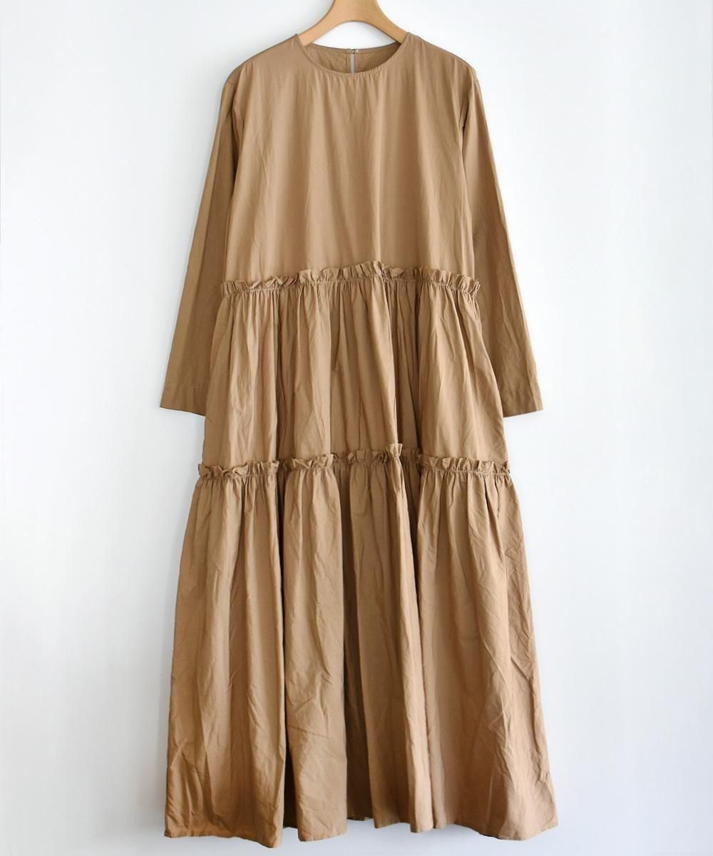 SWITCHING GATHER FRILL ONE PIECE（マットベージュ） - SUNNY CLOUDY