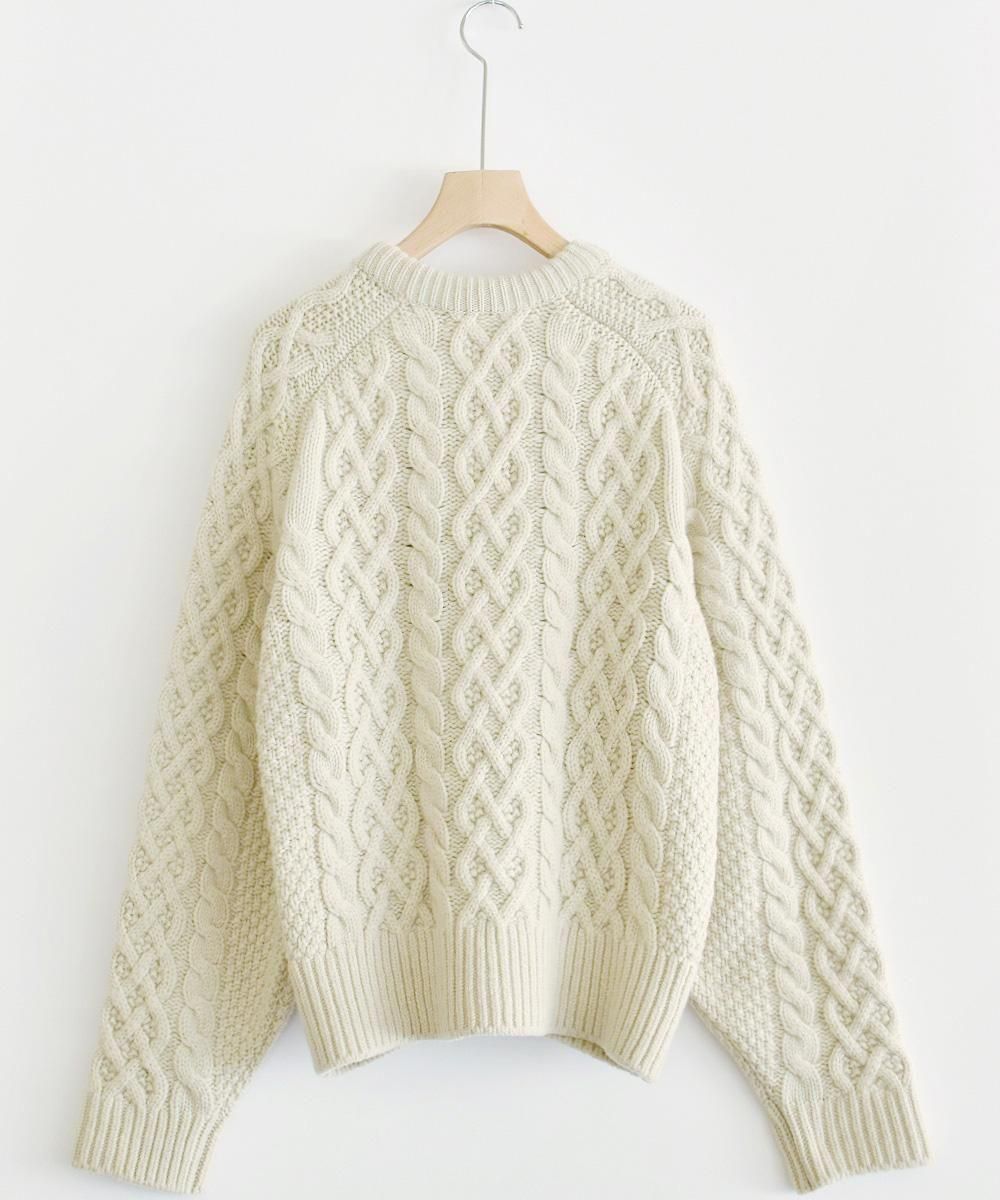 <img class='new_mark_img1' src='https://img.shop-pro.jp/img/new/icons1.gif' style='border:none;display:inline;margin:0px;padding:0px;width:auto;' />volume sleeve alan knit pulloverbeige