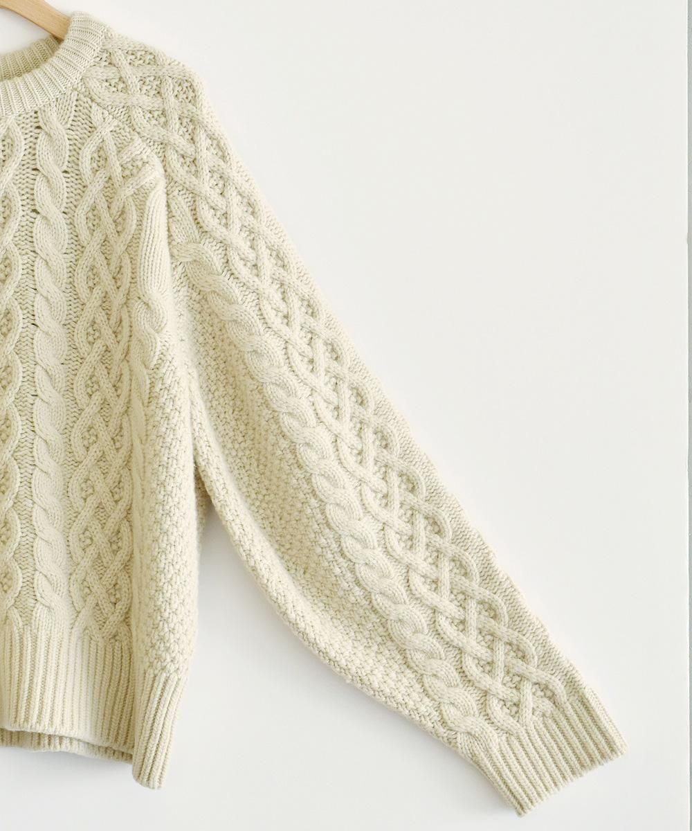 <img class='new_mark_img1' src='https://img.shop-pro.jp/img/new/icons1.gif' style='border:none;display:inline;margin:0px;padding:0px;width:auto;' />volume sleeve alan knit pulloverbeige