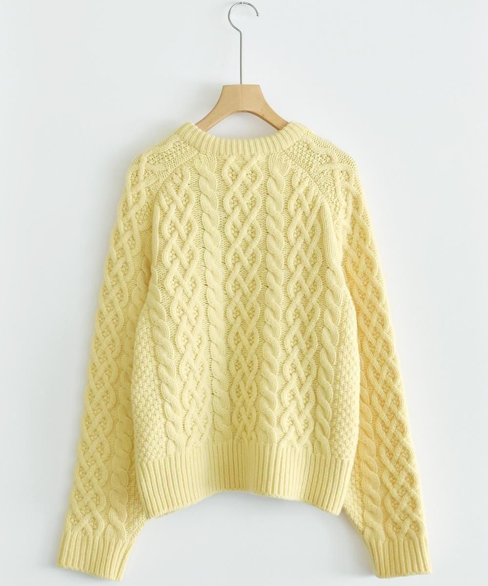 <img class='new_mark_img1' src='https://img.shop-pro.jp/img/new/icons1.gif' style='border:none;display:inline;margin:0px;padding:0px;width:auto;' />volume sleeve alan knit pulloveryellow
