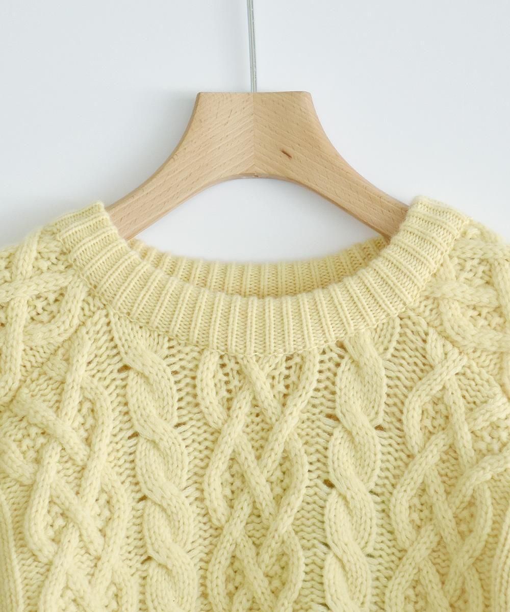 <img class='new_mark_img1' src='https://img.shop-pro.jp/img/new/icons1.gif' style='border:none;display:inline;margin:0px;padding:0px;width:auto;' />volume sleeve alan knit pulloveryellow