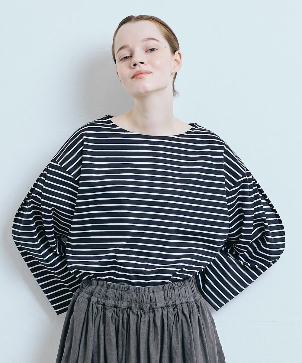 JOUET TUCKED SLEEVE BORDER PULLOVERʥ-֥å<img class='new_mark_img2' src='https://img.shop-pro.jp/img/new/icons1.gif' style='border:none;display:inline;margin:0px;padding:0px;width:auto;' />