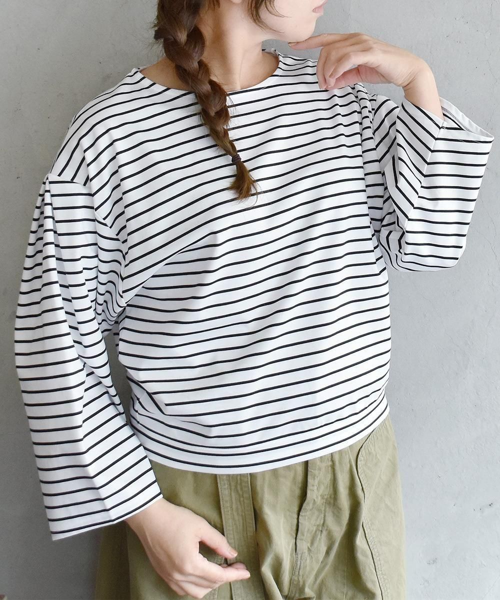 JOUET TUCKED SLEEVE BORDER PULLOVERʥ-֥å<img class='new_mark_img2' src='https://img.shop-pro.jp/img/new/icons1.gif' style='border:none;display:inline;margin:0px;padding:0px;width:auto;' />